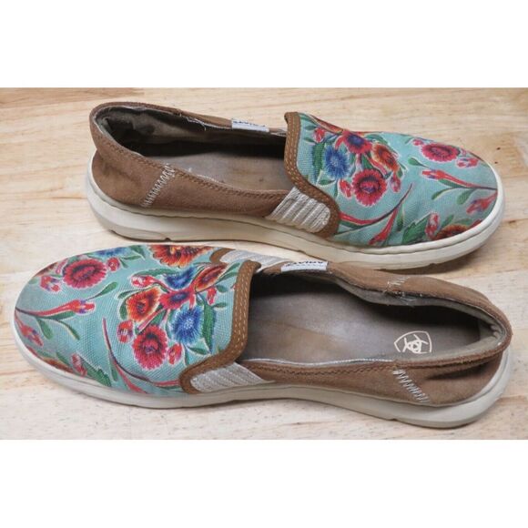 Ariat Womens US 9 B Cruiser Saddle Leather Fabric Western Floral Slip Ons Shoes - Picture 7 of 9